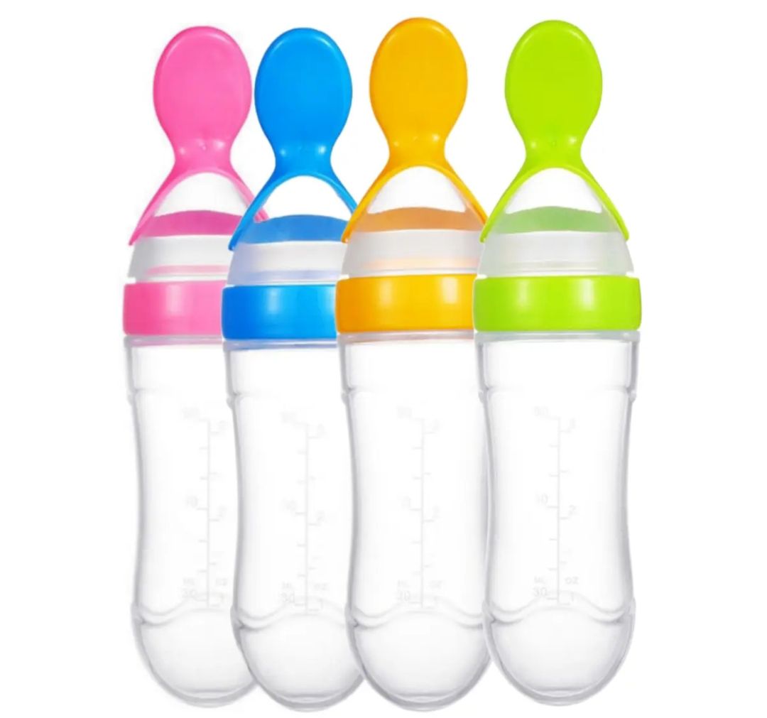 👶New Combo Pack 4 in 1 Baby Fruit Pacifier - Baby Silicon Spoon Feeder Best Soother - Pair of Kneepad - Best Silicone U Tooth Brush👶